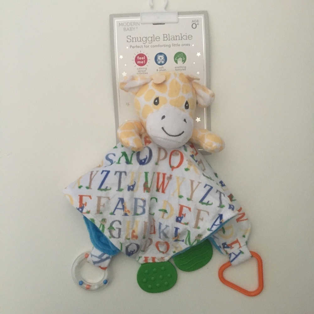 NEW Baby Snuggle Lovey ABC Soft Baby Activity Toy Giraffe Teether | Modern Baby